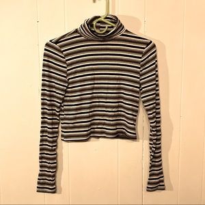 Reformation black white stripe rib knit top, XS
